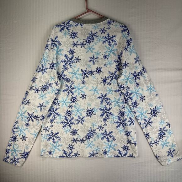 Honest Organic Cotton Holiday Winter Snowflake Pajama Set Women’s Size Large - Picture 3 of 8